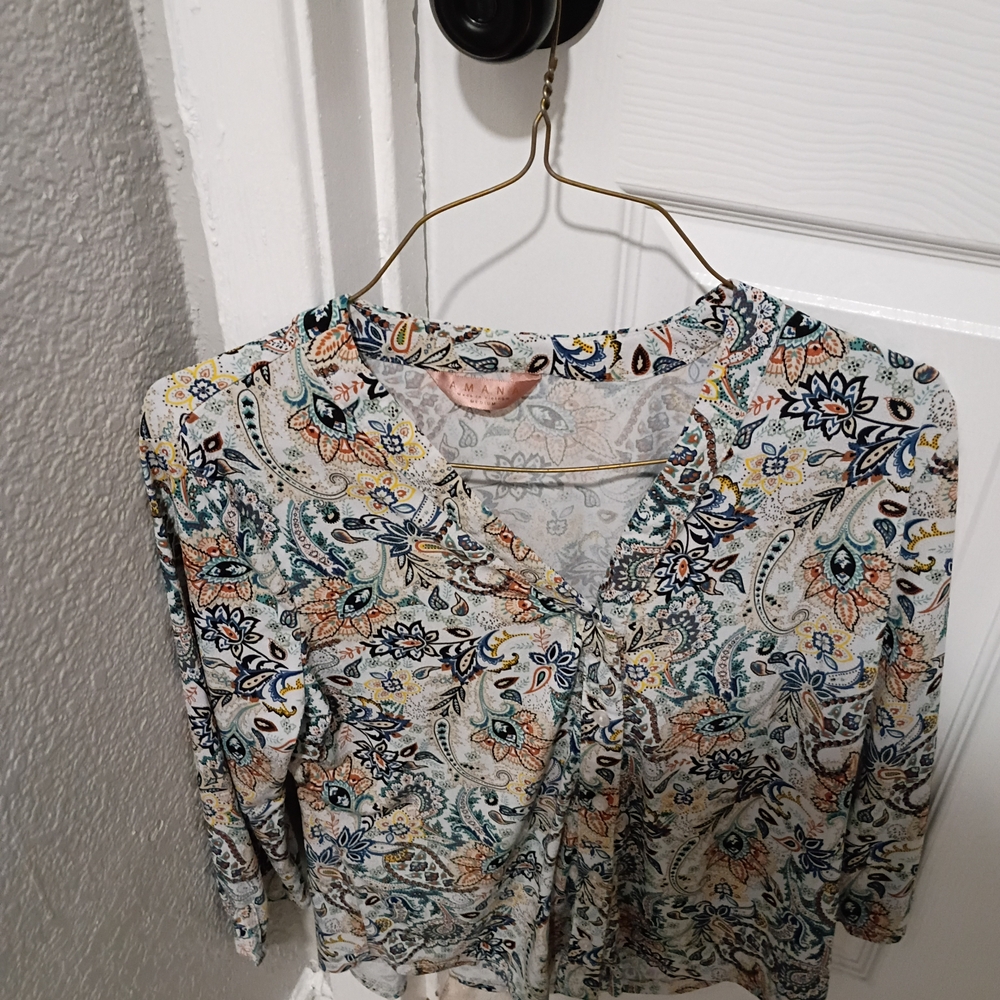 Chic Amiana Multicolor Paisley Blouse